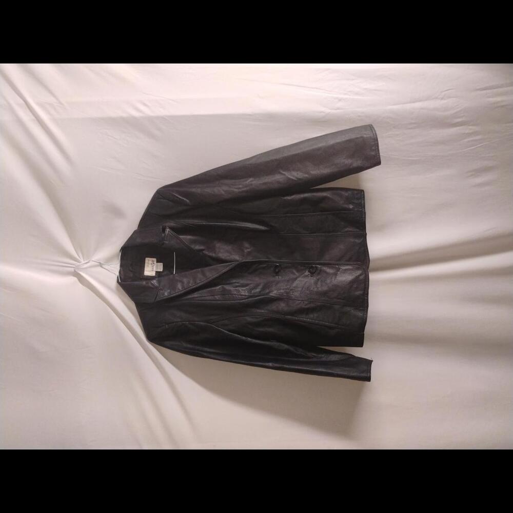 East 5th Black Genuine Leather Jacket Size Large Very Classic Look!